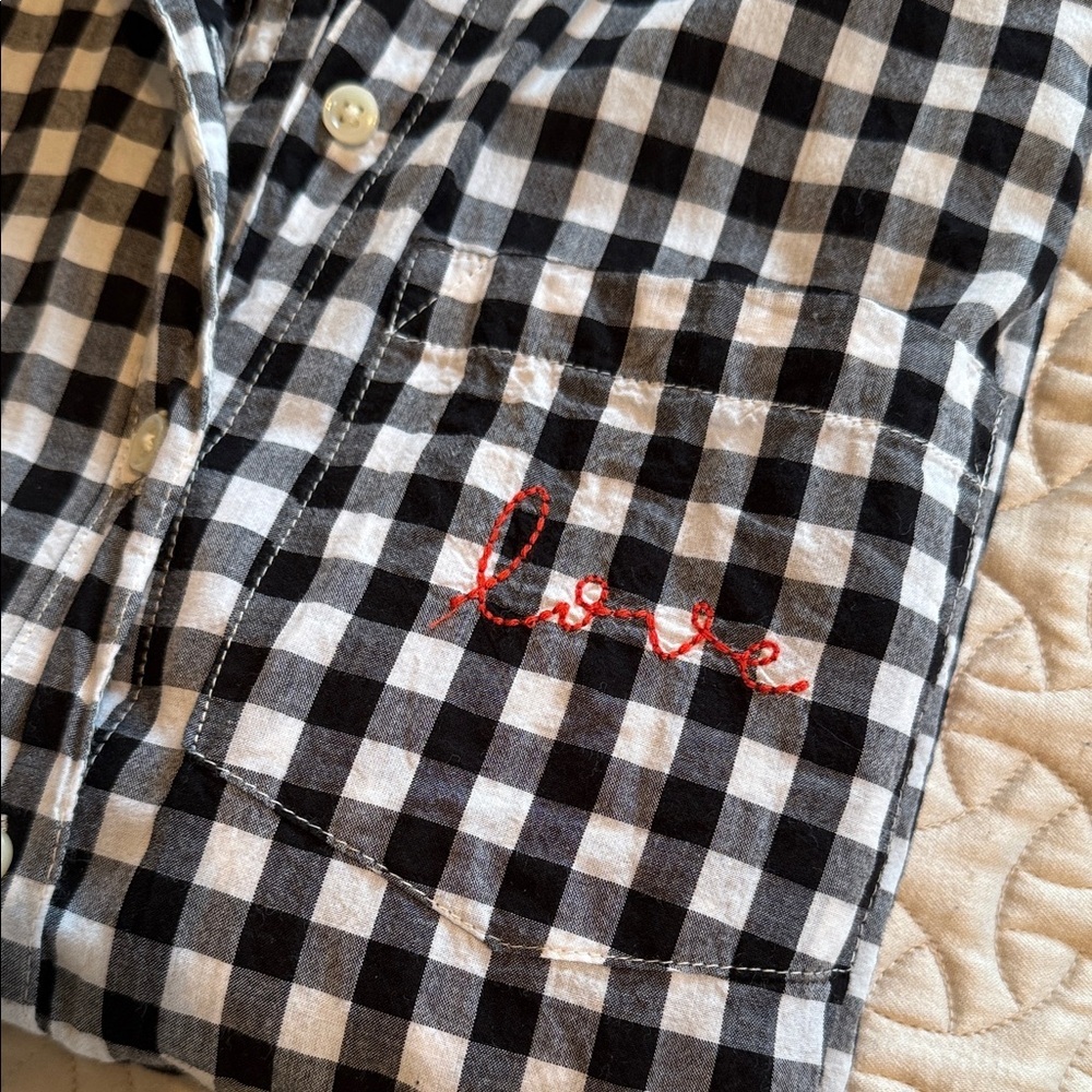 Old Navy The Classic Shirt Gingham Love Button Down Shirt Small - Picture 5 of 5